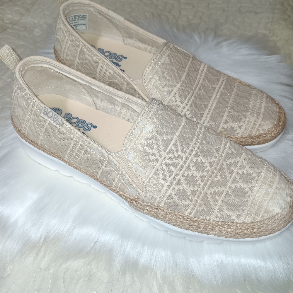 Skechers Women's Cream Espadrille Slip-Ons